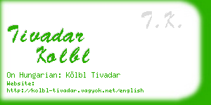 tivadar kolbl business card